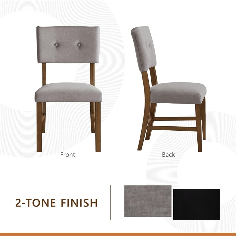 Lexicon Edam Wood Dining Room Side Chairs in Light Oak and Gray (Set of 2)