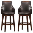 Lexicon Bayshore Wood Pub Height Swivel Stools in Dark Brown (Set of 2)