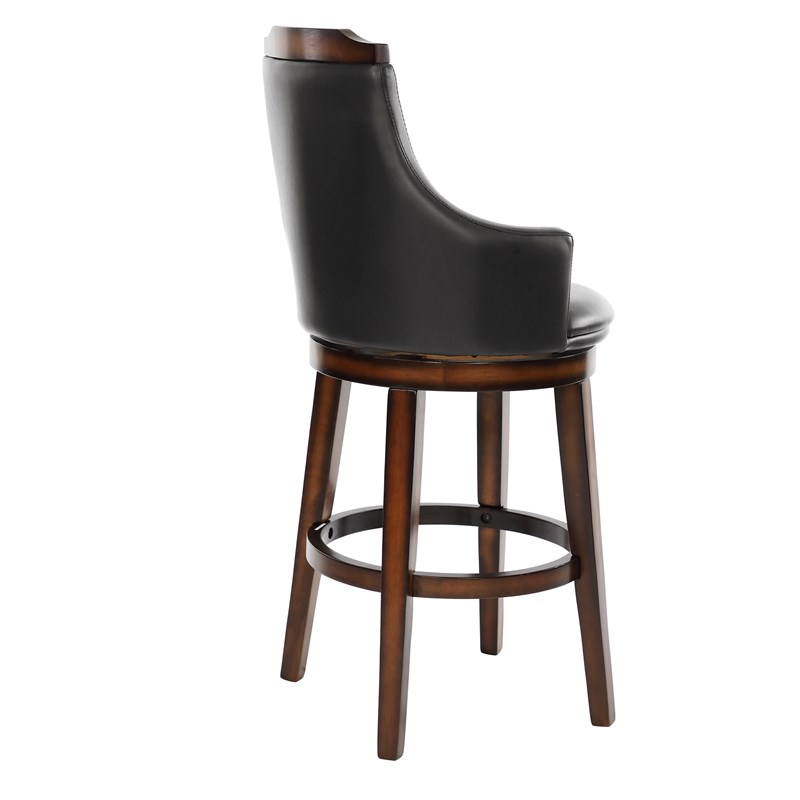 Lexicon Bayshore Wood Pub Height Swivel Stools in Dark Brown (Set of 2)