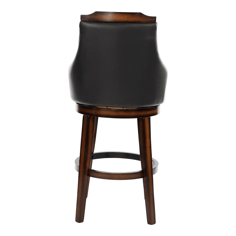 Lexicon Bayshore Wood Pub Height Swivel Stools in Dark Brown (Set of 2)