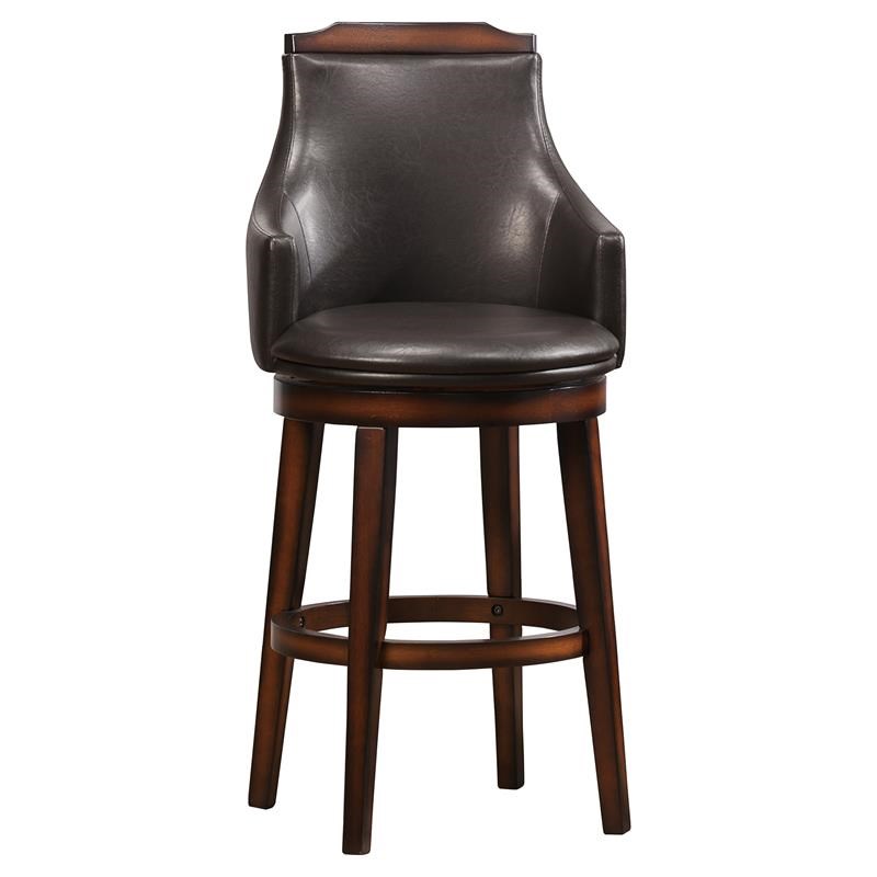 Lexicon Bayshore Wood Pub Height Swivel Stools in Dark Brown (Set of 2)