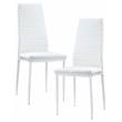 Lexicon Florian Modern Metal Dining Room Chairs in White (Set of 2)