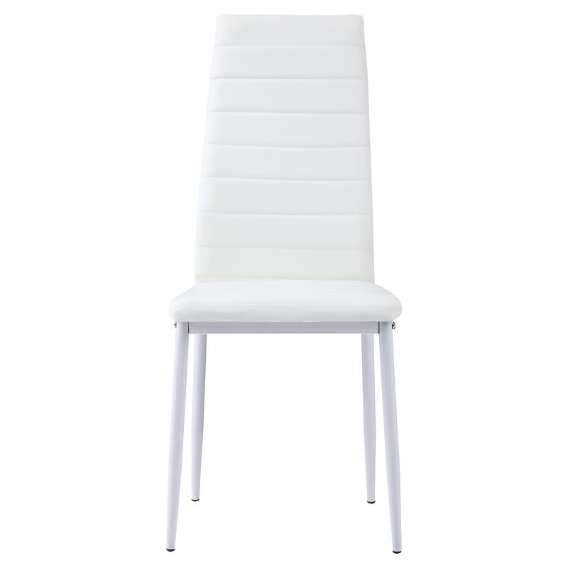 Lexicon Florian Modern Metal Dining Room Chairs in White (Set of 2)
