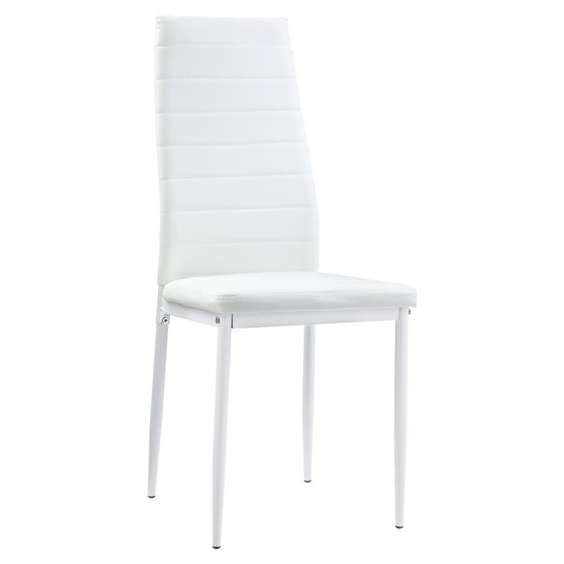 Lexicon Florian Modern Metal Dining Room Chairs in White (Set of 2)