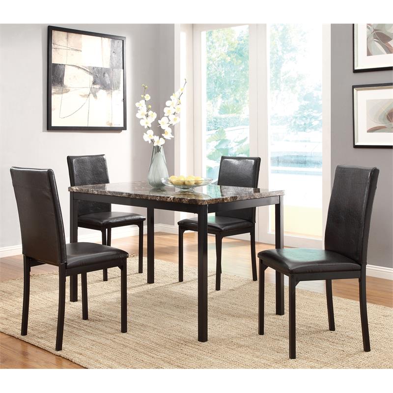 Lexicon Tempe Contemporary Metal Dining Room Chairs in Black (Set of 4)