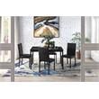 Lexicon Tempe Contemporary Metal Dining Room Side Chairs in Black (Set of 4)