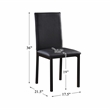 Lexicon Tempe Contemporary Metal Dining Room Side Chairs in Black (Set of 4)