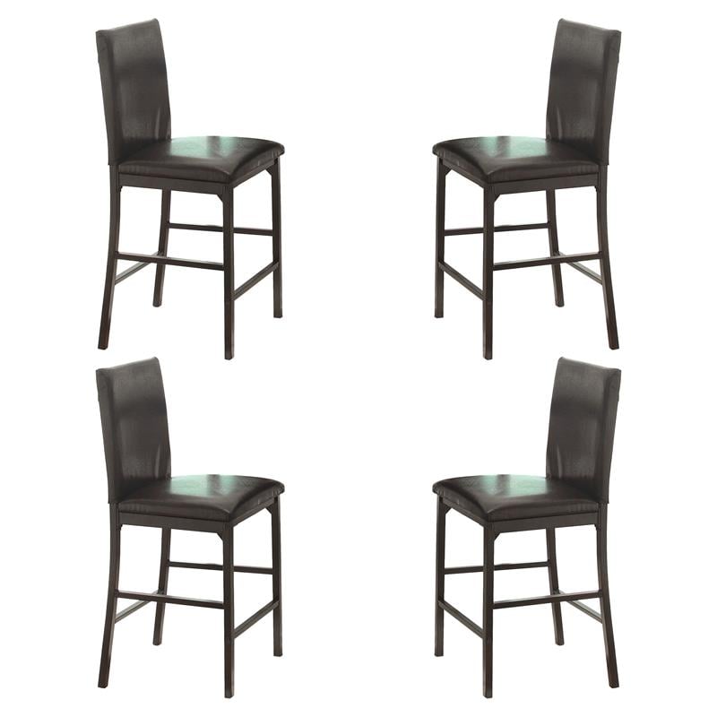 Lexicon Tempe Metal Counter Height Dining Chairs in Black and Brown (Set of 4)