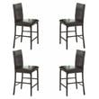 Lexicon Tempe Metal Counter Height Dining Chairs in Black and Brown (Set of 4)