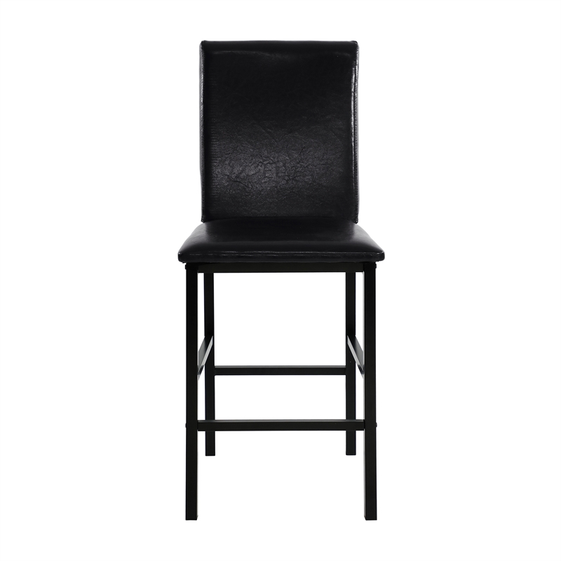 Lexicon Tempe Metal Counter Height Dining Chairs in Black and Brown (Set of 4)
