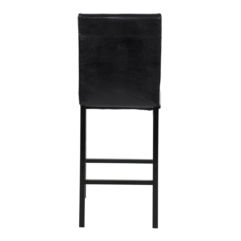 Lexicon Tempe Metal Counter Height Dining Chairs in Black and Brown (Set of 4)