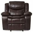 Lexicon Bastrop Traditional Faux Leather Gel Glider Reclining Chair in Brown
