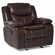 Lexicon Bastrop Traditional Faux Leather Gel Glider Reclining Chair in Brown