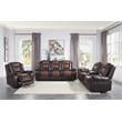 Lexicon Briscoe Faux Leather Glider Reclining Chair in 2-Tone Brown