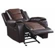 Lexicon Briscoe Faux Leather Glider Reclining Chair in 2-Tone Brown