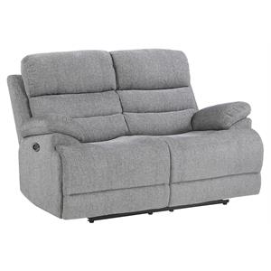 lexicon sherbrook power headrest double reclining loveseat with usb port in gray