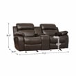 Lexicon Marille Double Glider Reclining Loveseat with Center Console in Brown