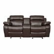Lexicon Marille Double Glider Reclining Loveseat with Center Console in Brown