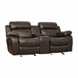 Lexicon Marille Double Glider Reclining Loveseat with Center Console in Brown