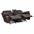 Lexicon Marille Double Glider Reclining Loveseat with Center Console in Brown