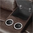 Lexicon Marille Double Glider Reclining Loveseat with Center Console in Brown