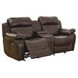 Lexicon Marille Double Glider Reclining Loveseat with Center Console in Brown