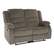 Lexicon Jarita Microfiber Fabric Double Reclining Loveseat in Chocolate