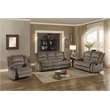Lexicon Jarita Microfiber Fabric Double Reclining Loveseat in Chocolate