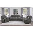 Lexicon Centeroak Microfiber Double Reclining Loveseat with Center Console Gray