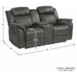 Lexicon Centeroak Microfiber Double Reclining Loveseat with Center Console Gray