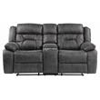 Lexicon Madrona Hill Microfiber Double Reclining Love Seat in Gray