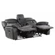 Lexicon Madrona Hill Microfiber Double Reclining Love Seat in Gray