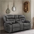 Lexicon Madrona Hill Microfiber Double Reclining Love Seat in Gray