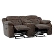 Lexicon Madrona Hill Microfiber Double Reclining Love Seat in Dark Brown