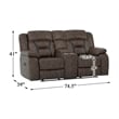 Lexicon Madrona Hill Microfiber Double Reclining Love Seat in Dark Brown