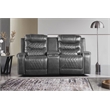 Lexicon Putnam Double Glider Reclining Loveseat with Center Console in Gray