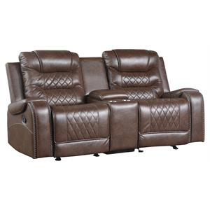 lexicon putnam double glider reclining loveseat with center console
