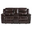 Lexicon Bastrop Double Glider Reclining Loveseat with Console in Brown