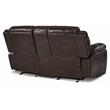Lexicon Bastrop Double Glider Reclining Loveseat with Console in Brown