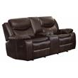Lexicon Bastrop Double Glider Reclining Loveseat with Console in Brown