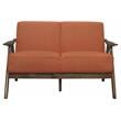 Lexicon Damala Mid-Century Solid Wood Frame Loveseat in Orange