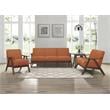 Lexicon Damala Mid-Century Solid Wood Frame Loveseat in Orange