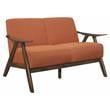 Lexicon Damala Mid-Century Solid Wood Frame Loveseat in Orange