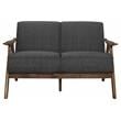 Lexicon Damala Mid-Century Solid Wood Frame Loveseat in Dark Gray
