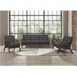 Lexicon Damala Mid-Century Solid Wood Frame Loveseat in Dark Gray