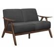 Lexicon Damala Mid-Century Solid Wood Frame Loveseat in Dark Gray