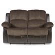 Lexicon Cranley Traditional Microfiber Double Reclining Loveseat in Chocolate