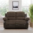 Lexicon Cranley Traditional Microfiber Double Reclining Loveseat in Chocolate