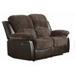Lexicon Cranley Traditional Microfiber Double Reclining Loveseat in Chocolate