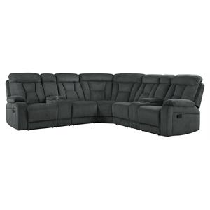 lexicon rosnay chenille 3-piece reclining sectional with 2 consoles